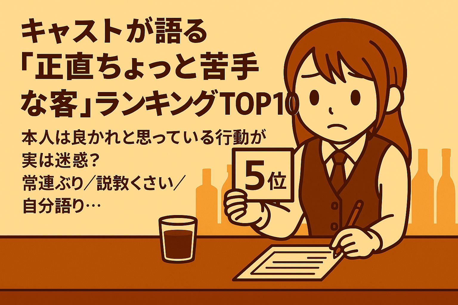 キャストが語る「正直ちょっと苦手な客」ランキング